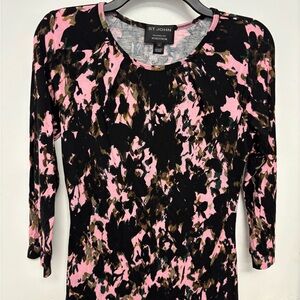 St. John Artistic Pink and Black Blouse
